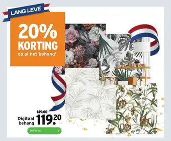 GAMMA Digitaal Behang 20% Korting aanbieding