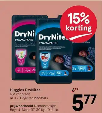 Etos Huggies DryNites 15% Korting aanbieding