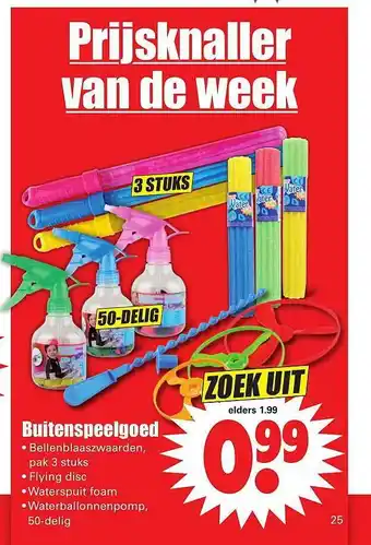 Dirk Buitenspeelgoed : Bellenblaaszwaarden, Flying Disc, Waterspuit Foam Of Waterballonnenpomp aanbieding