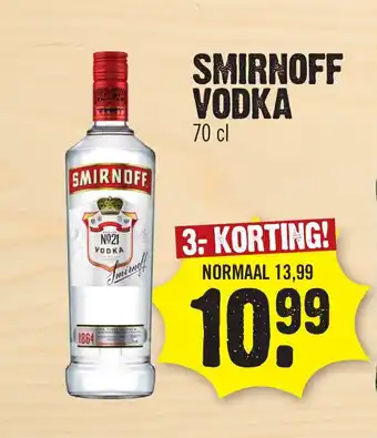 Super Dirck 3 Smirnoff Vodka 70 cl aanbieding