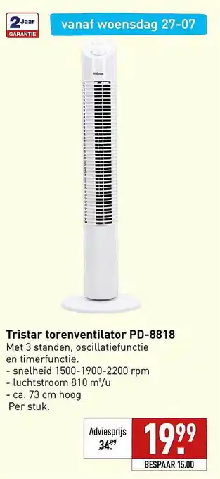 ALDI Tristar torenventilator pd-8818 aanbieding