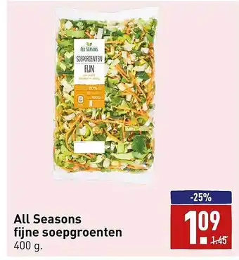 ALDI All seasons fijne soepgroenten aanbieding