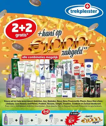 Trekpleister Keuze Uit Het Hele Assortiment Andrélon, Axe, Badedas, Dove, Dove Powered By Plants, Dove Men +Care, Lifebuoy, Love Beauty An aanbieding