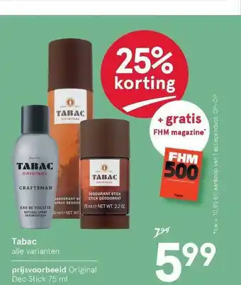 Etos Tabac 25% Korting aanbieding