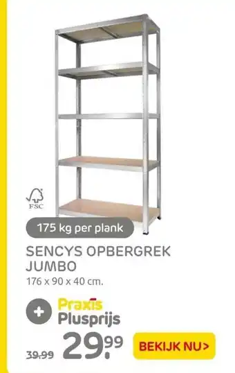 Praxis Sencys opbergrek jumbo 176 x 90 x 40 cm 175 kg per plank aanbieding