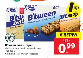 Lidl B'tween mueslirepen 120-150g aanbieding