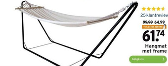 GAMMA Hangmat met frame aanbieding