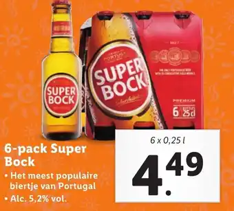 Lidl 6-pack Super Bock 6 x 0,25L aanbieding