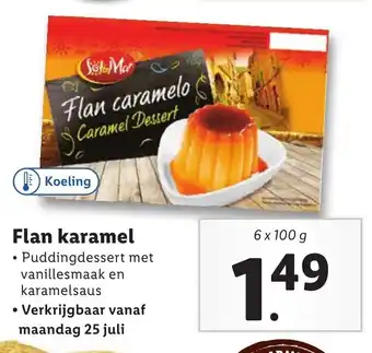 Lidl Flan karamel 6 x 100g aanbieding