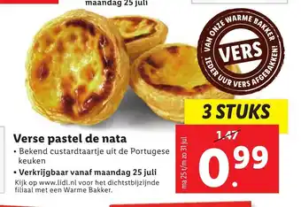 Lidl Verse pastel de nata aanbieding