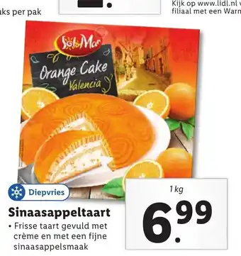 Lidl Sinaasappeltaart 1kg aanbieding