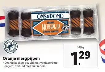 Lidl Oranje mergpijpen 180g aanbieding