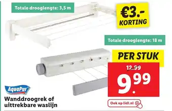 Lidl Wanddroogrek of uittrekbare waslijn aanbieding