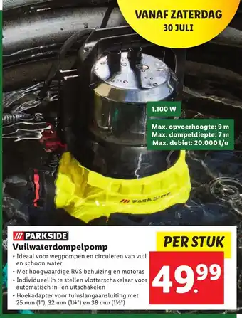 Lidl Parkside Vuilwaterdompelpomp aanbieding