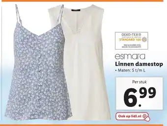 Lidl Esmara Linnen damestop Maten: S t/m L aanbieding