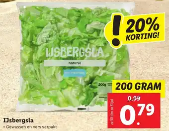 Lidl IJsbergsla 200g aanbieding