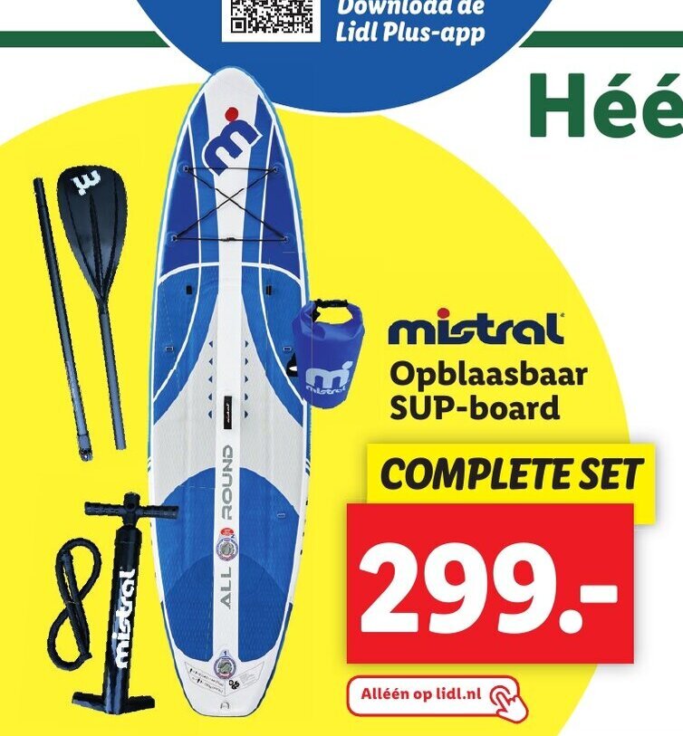 Mistral Opblaasbaar SUPboard aanbieding bij Lidl