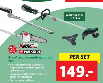 Lidl Parkside 4-in-1 accu-combi-apparaat 20V aanbieding