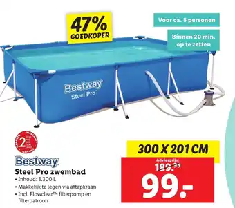 Lidl Bestway Steel Pro zwembad 300 x 201cm aanbieding