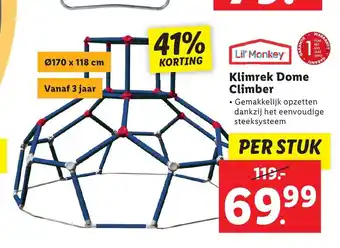 Lidl Lil' Monkey Klimrek Dome Climber aanbieding