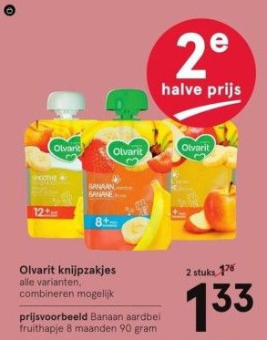 Etos Olvarit knijpzakjes aanbieding