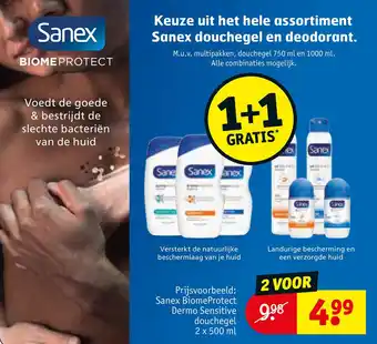 Kruidvat Keuze uit het hele assortiment sanex douchegel en deodorant. aanbieding