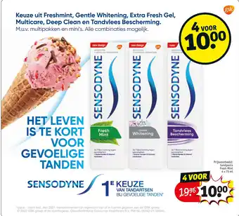 Kruidvat Keuze uit freshmint, gentle whitening, extra fresh gel, multicare, deep clean en tandvlees bescherming. aanbieding