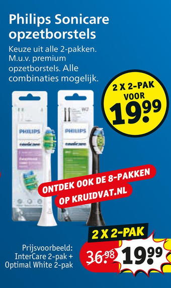 Kruidvat Philips sonicare opzetborstels aanbieding