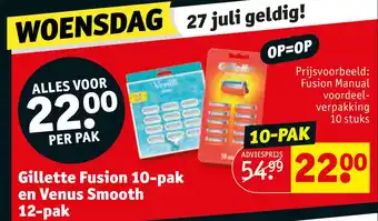 Kruidvat Gillette fusion 10-pak en venus smooth 12-pak aanbieding