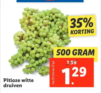 Lidl Pitloze witte druiven aanbieding