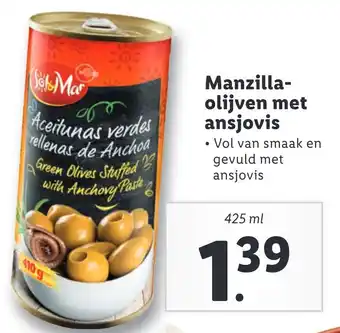 Lidl Manzilla-olijven met ansjovis aanbieding