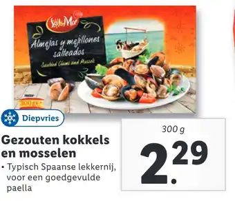 Lidl Gezouten kokkels en mosselen aanbieding