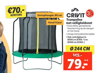 Lidl Crivit trampoline met veiligheidsnet aanbieding