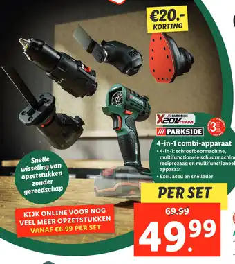 Lidl Parkside 4-in-1 combi-apparaat aanbieding