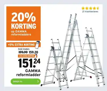 GAMMA Reformladder 3 x 6 treden aanbieding