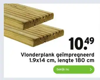 GAMMA Vlonderplank geimpregneerd 1.9x14 cm, lengte 180 cm aanbieding