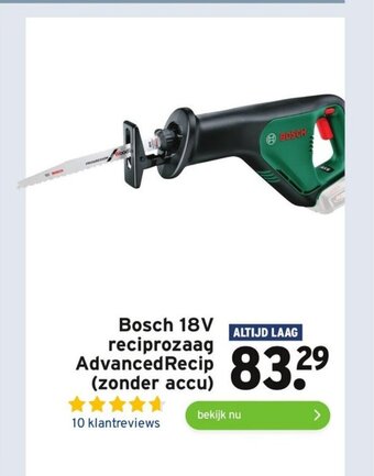 GAMMA Bosch 18V reciprozaag AdvancedRecip aanbieding