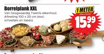 Dirk Borrelplank XXL 100 x 20 cm 1 meter aanbieding