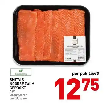 De Kweker Smitvis noorse zalm gerookt 500 gram aanbieding