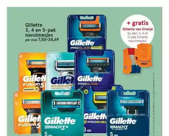 Etos Gillette 3, 4 en 5-pak navulmesjes aanbieding