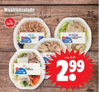 Dirk Maaltijdsalade kip, kip ketjap, kip caesar of tonijn schaal 450 gram aanbieding