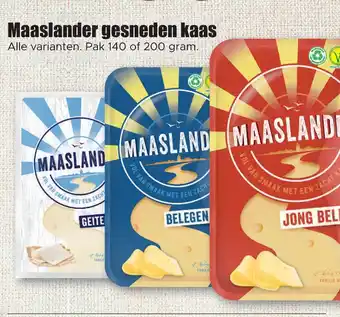 Dirk Maaslander gesneden kaas pak 140 of 200 gram aanbieding