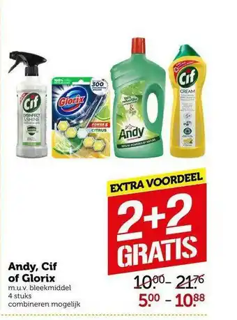 CoopCompact Andy, cif of glorix 2+2 Gratis aanbieding