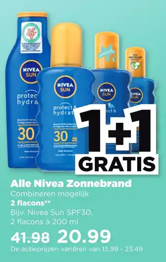 PLUS Alle nivea zonnebrand aanbieding