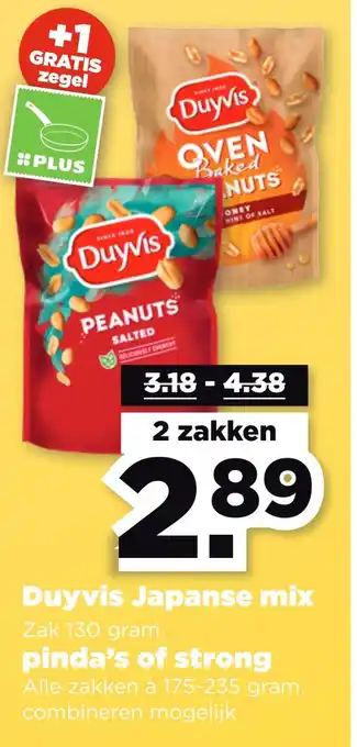 PLUS Duyvis japanse mix pinda's of strong aanbieding