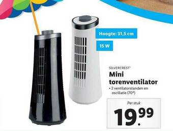 Lidl Silvercrest mini torenventilator aanbieding