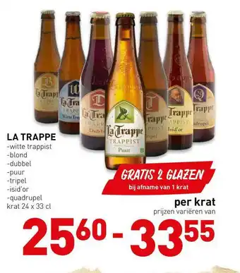 De Kweker La trappe witte trappist, blond, dubbel, puur, tripel, isid'or of quadrupel aanbieding