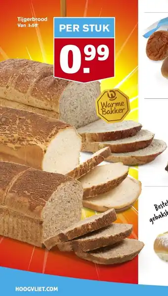 Hoogvliet Tijgerbrood per stuk aanbieding