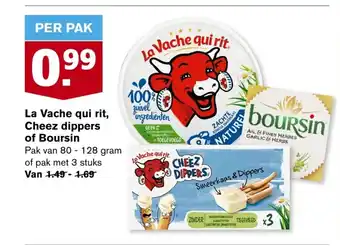 Hoogvliet La Vache qui rit, Cheez dippers of Boursin pak van 80-128 gram of pak met 3 stuks aanbieding