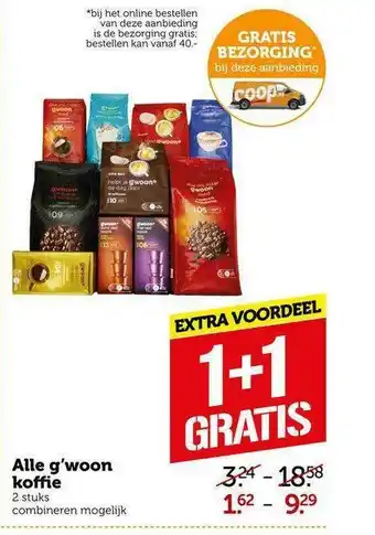 CoopCompact Alle g'woon koffie 1+1 Gratis aanbieding